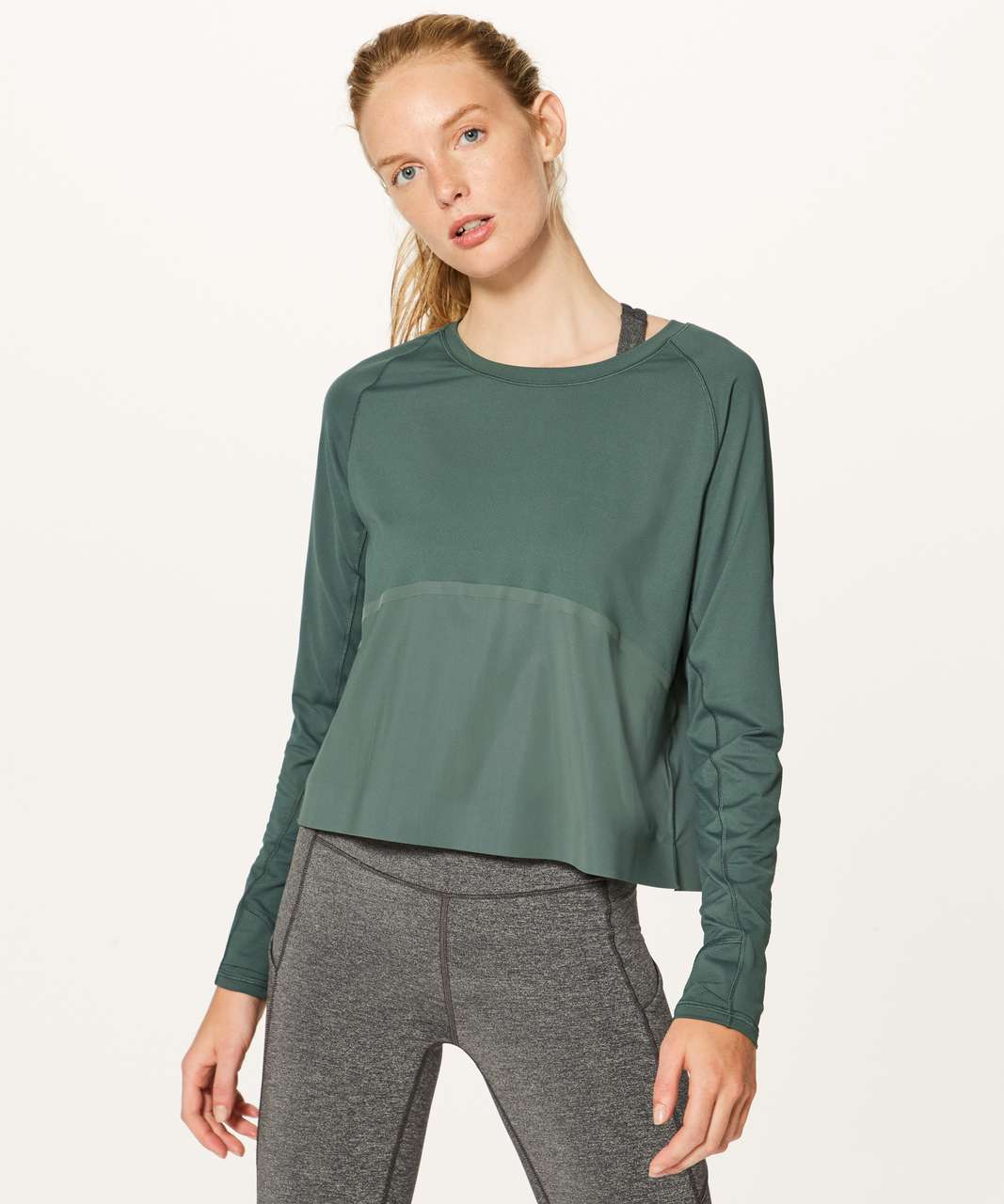 Lululemon Mesh Mixed Long-Sleeve Shirt - Black - lulu fanatics