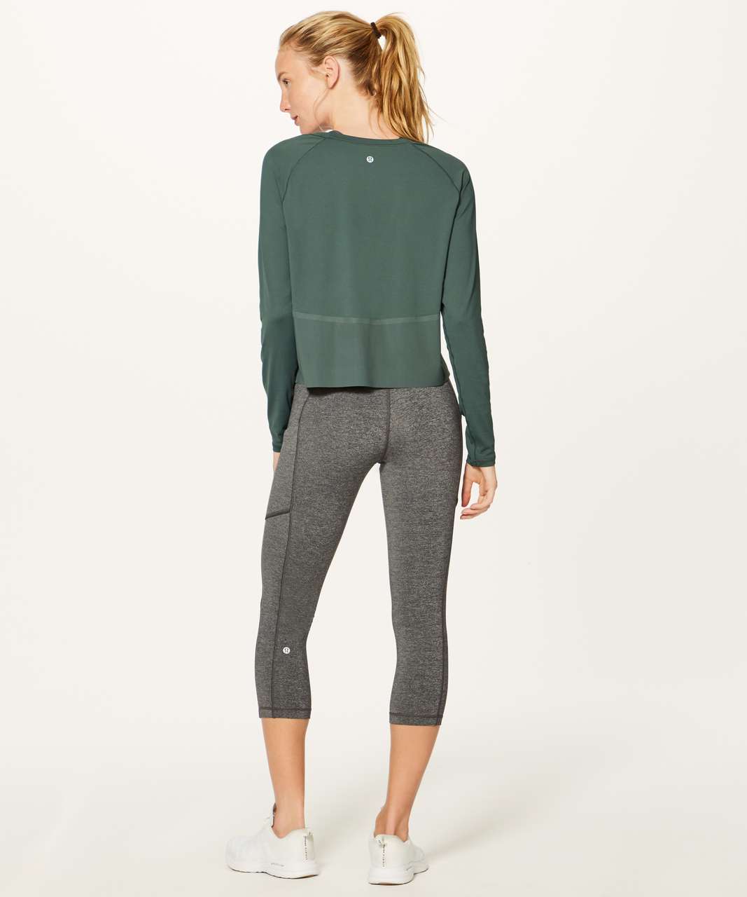 Lululemon Mesh Mixed Long-Sleeve Shirt - Dark Forest - lulu fanatics