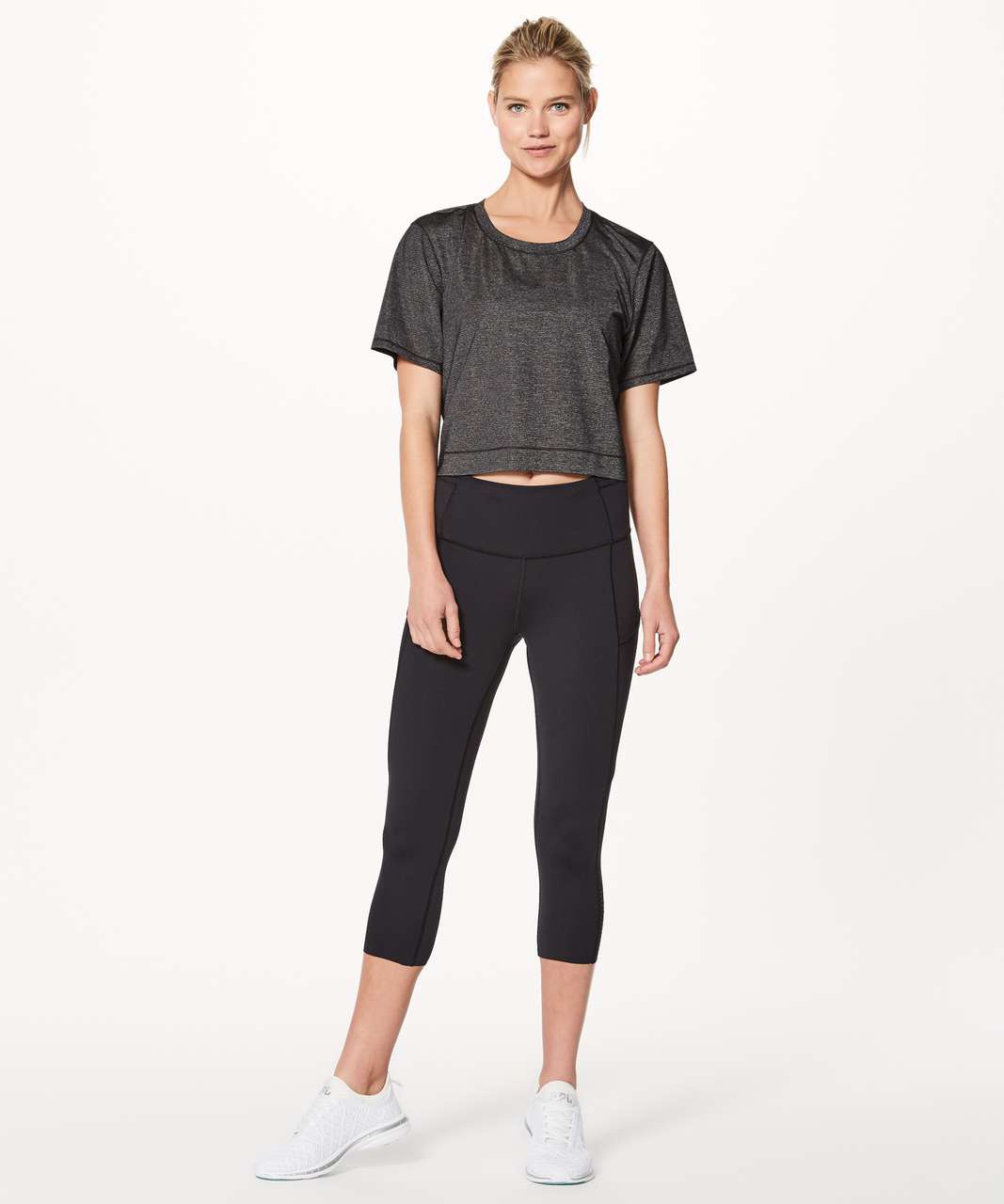 Lululemon Run The Day Short Sleeve - Heathered Black