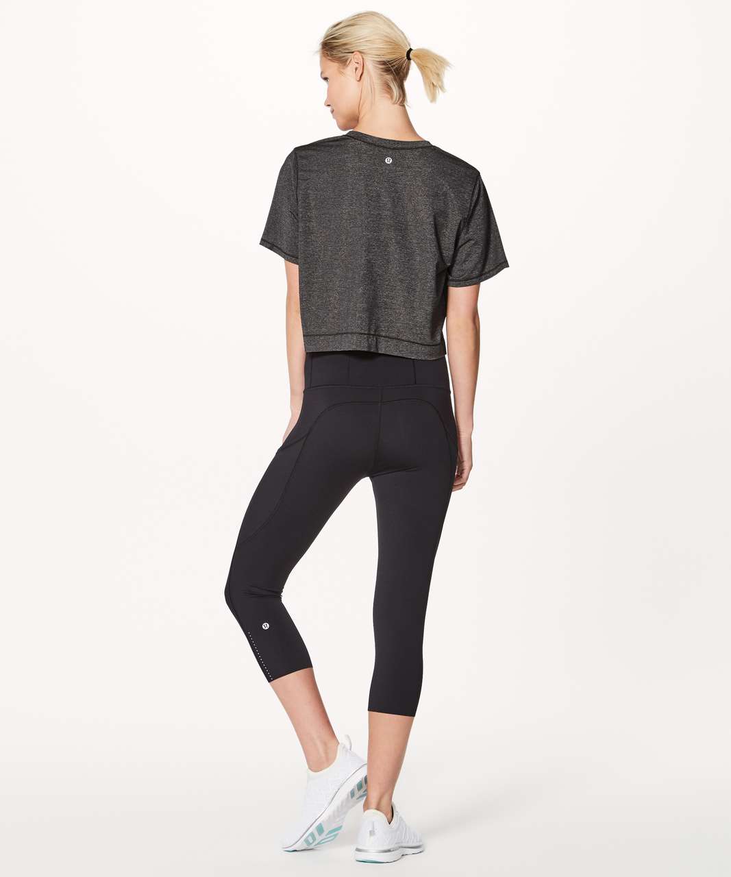 Lululemon Run The Day Short Sleeve - Heathered Black - lulu fanatics