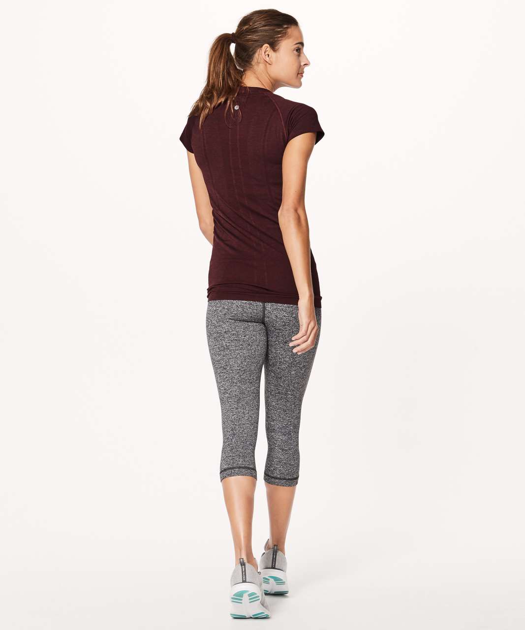 Lululemon Swiftly Tech Short Sleeve Crew - Deep Rouge / Black