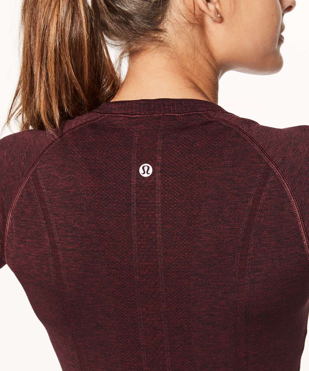 Lululemon Swiftly Tech Short Sleeve Crew - Deep Rouge / Black