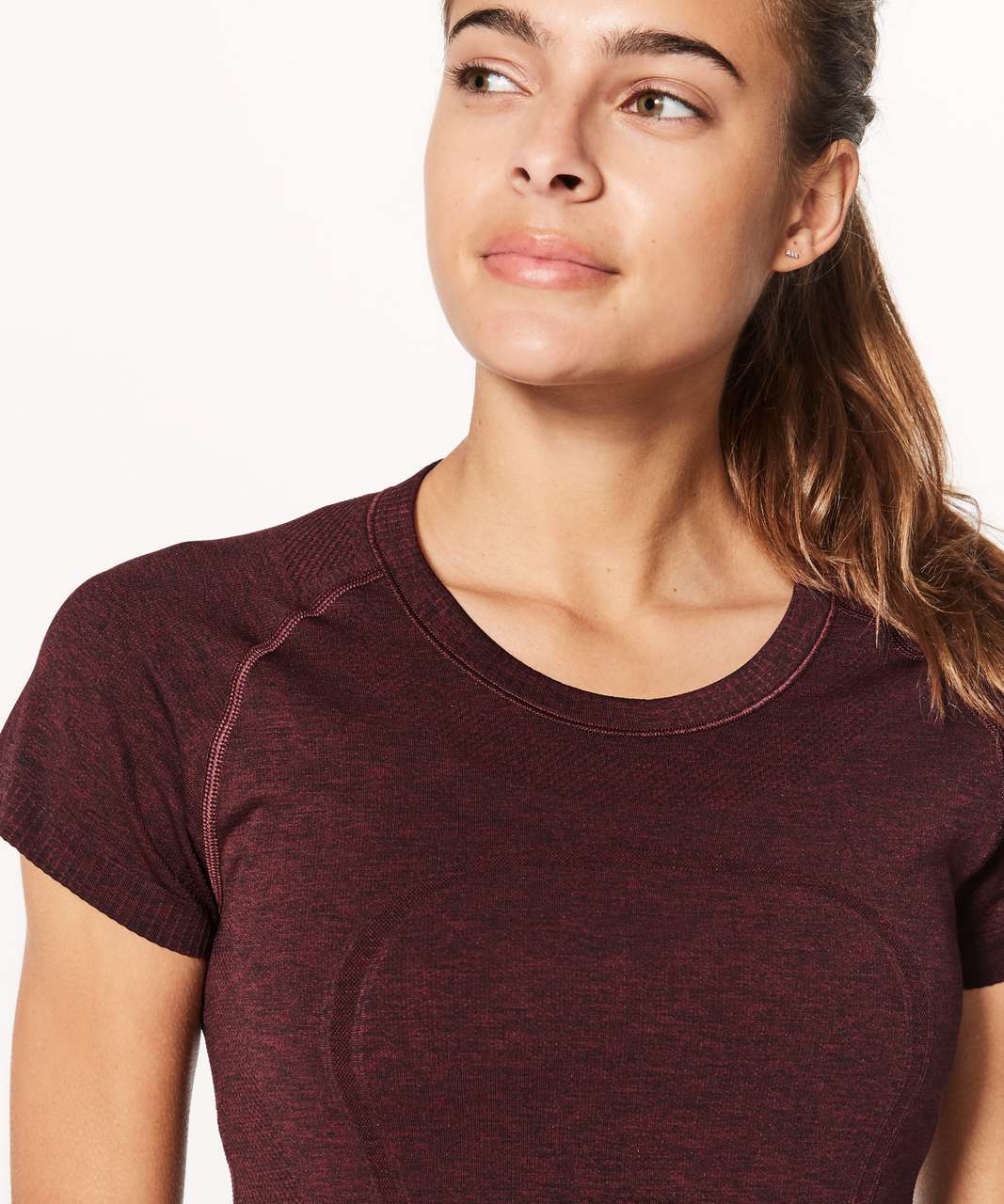 Lululemon Swiftly Tech Short Sleeve Crew - Deep Rouge / Black