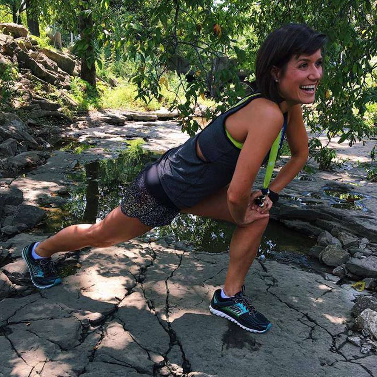 Lululemon Run The Day Tank - Heathered Black / Black