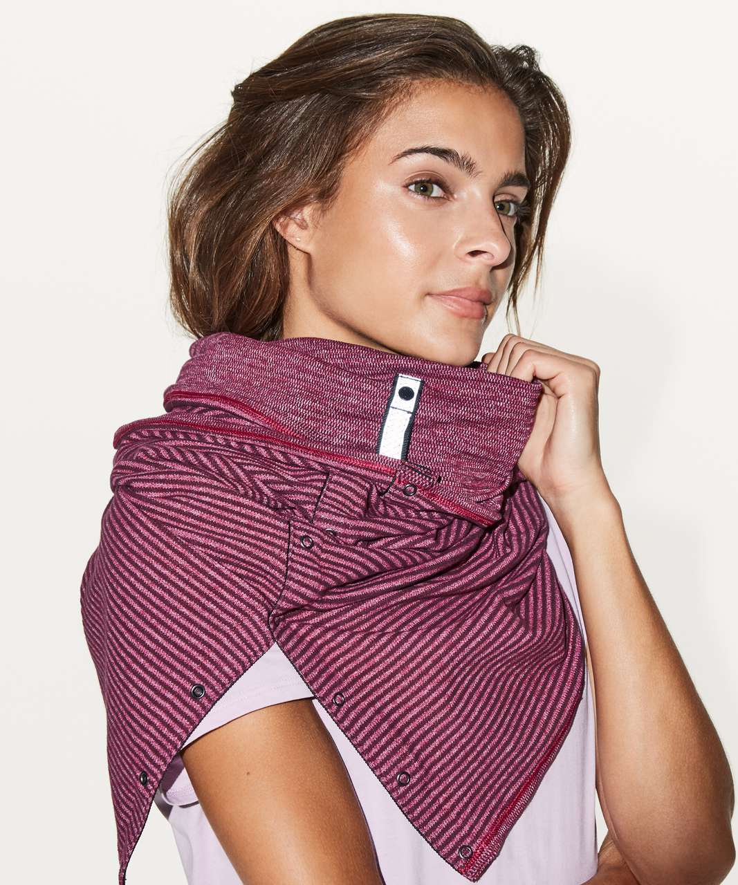 Lululemon Vinyasa Scarf *Rulu - Mini Check Pique Bordeaux Drama Heathered Berry Rumble