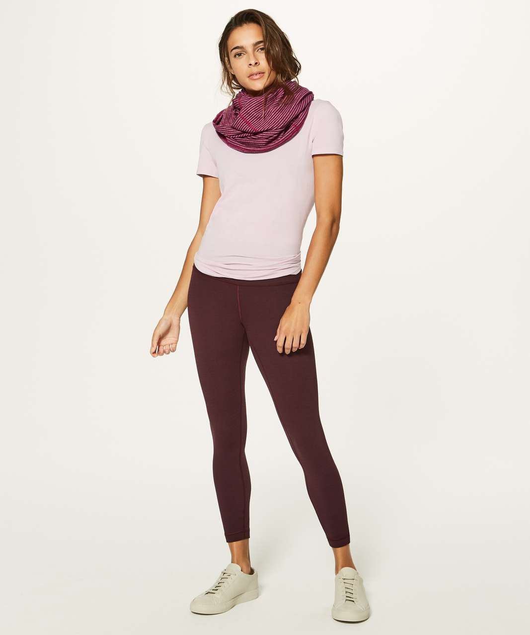 Lululemon Vinyasa Scarf *Rulu - Mini Check Pique Bordeaux Drama Heathered Berry Rumble