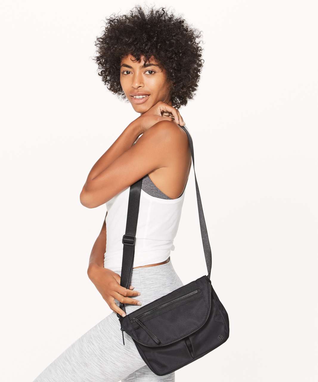 Lululemon Festival Shoulder Strap - Black / White - lulu fanatics