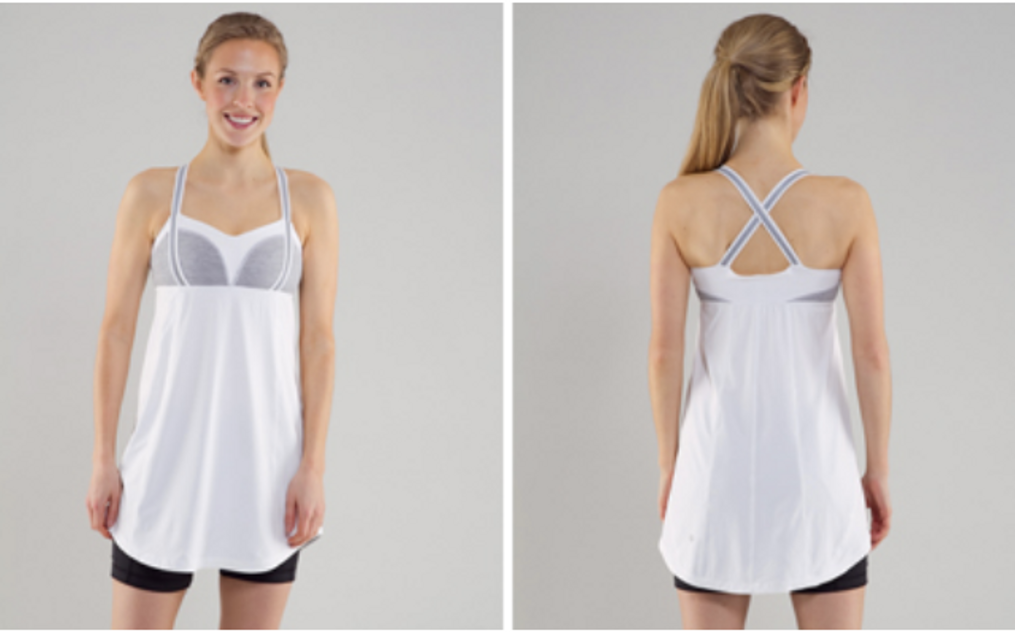 Lululemon Run: Illuminate Dress - White / Heathered Coal Wee Stripe