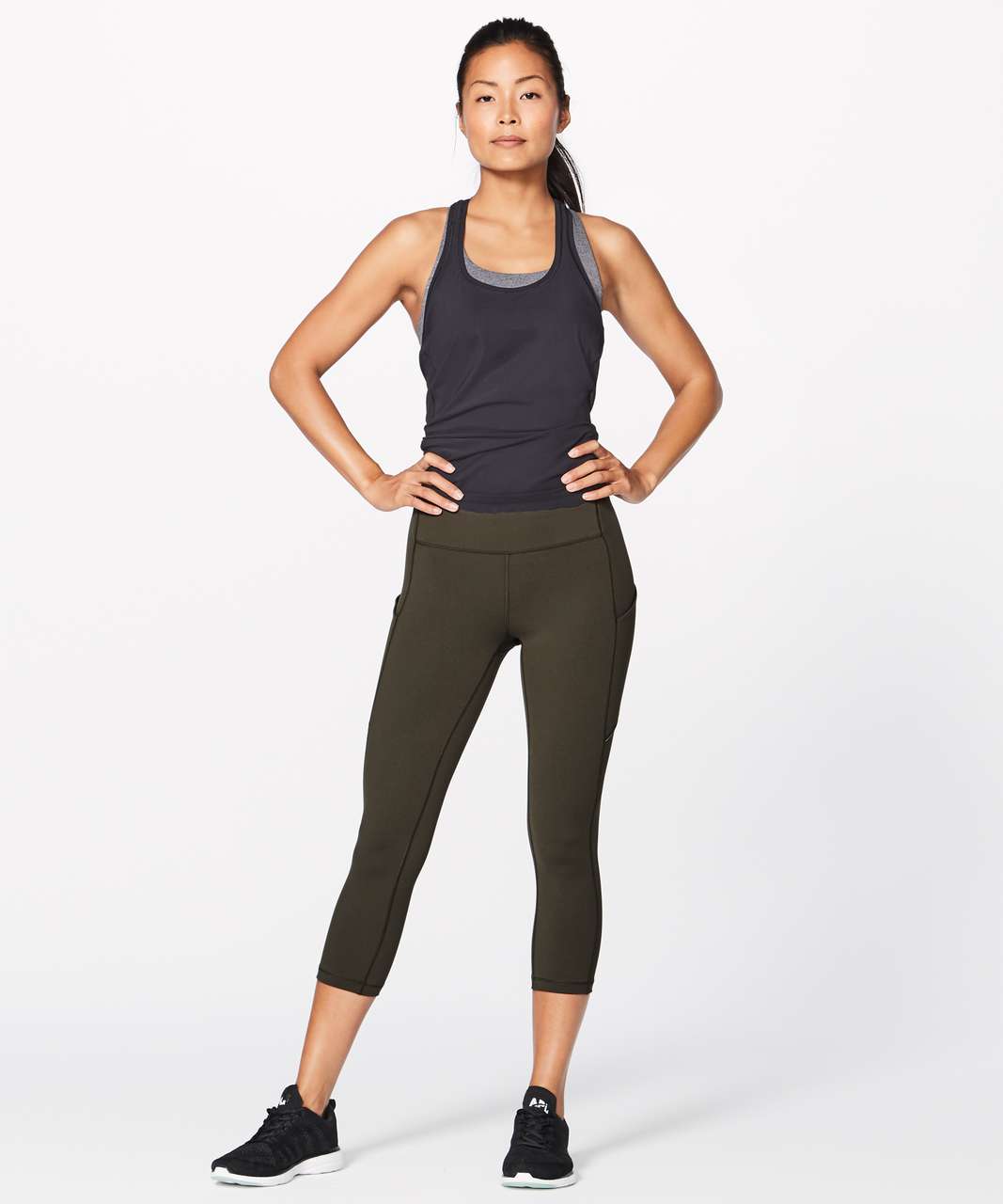 Lululemon Speed Up Crop (21") - Dark Olive