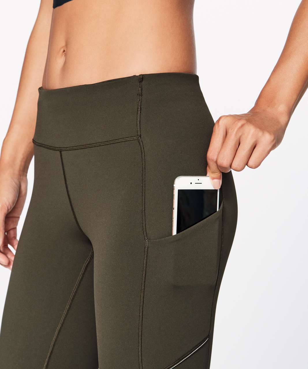 Lululemon Speed Up Crop (21") - Dark Olive