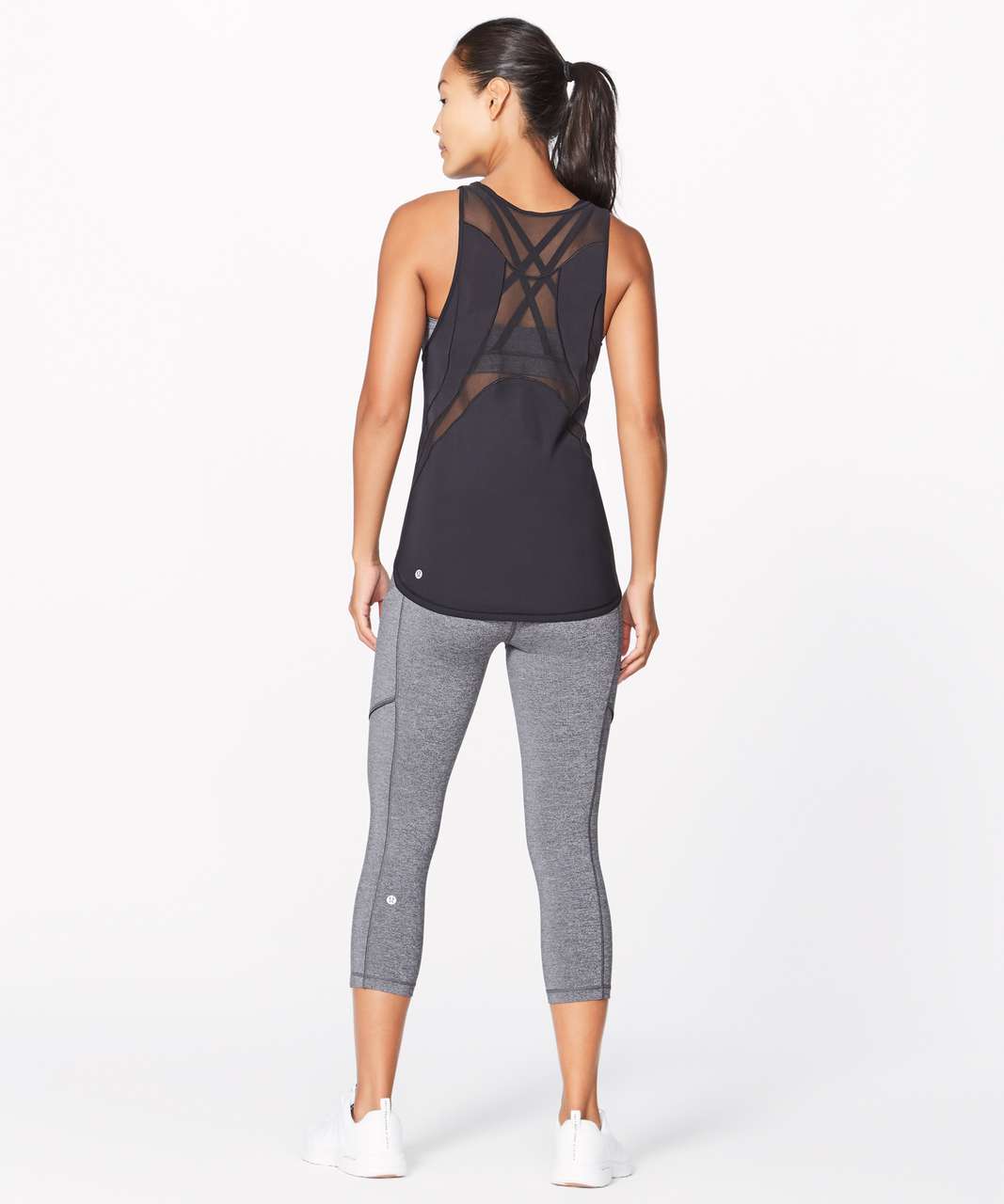 lululemon athletica, Tops, Lululemon Lab Reflective Black Splatter Sculpt  Tank Size 6s Black Mesh Combo