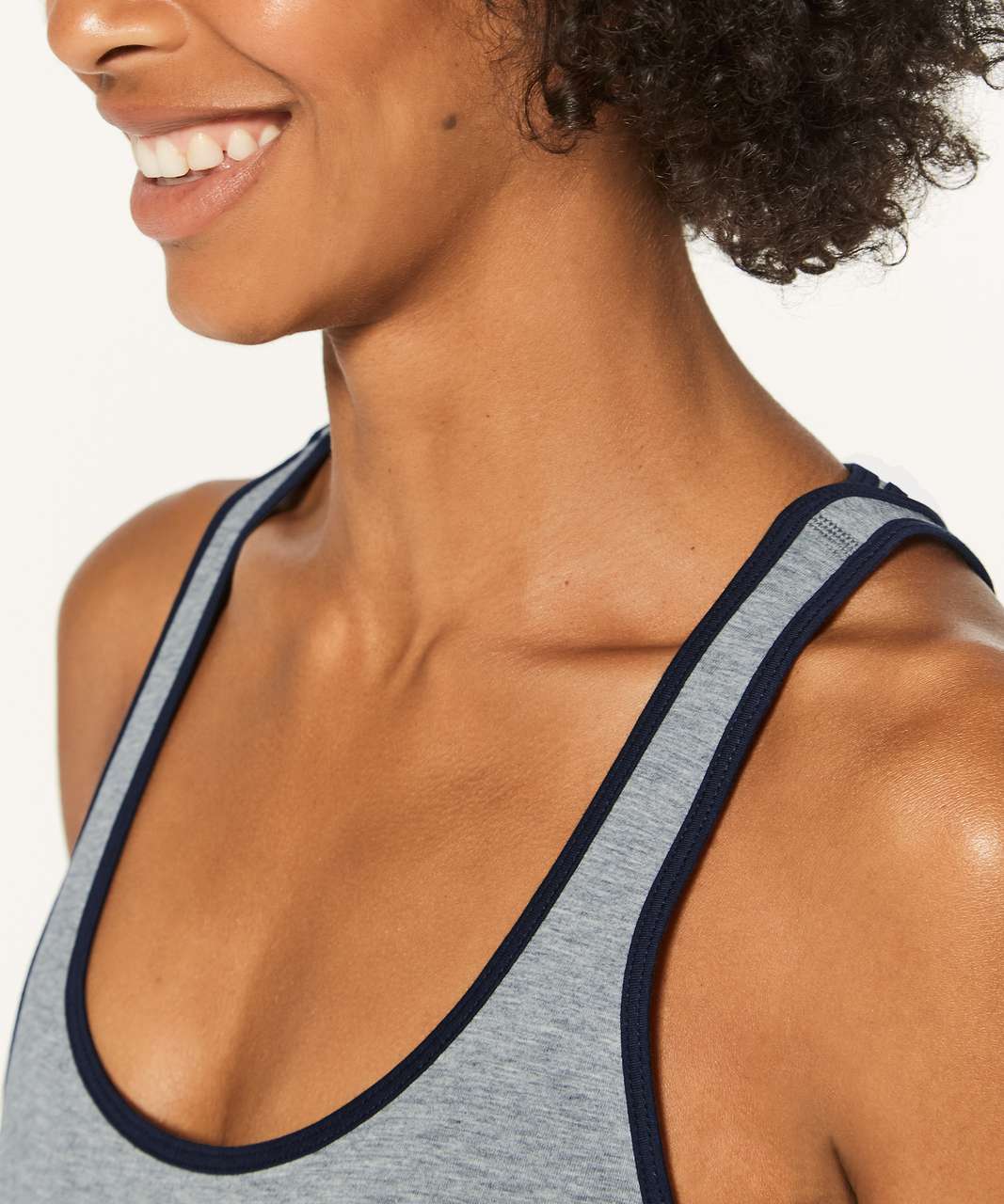 Lululemon Double Back Tank - Heathered Medium Grey / Midnight Navy