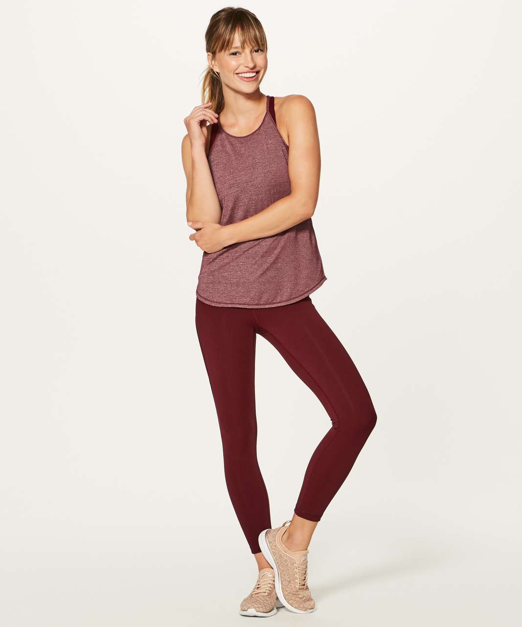 Lululemon Fast As Light Singlet - Heathered Deep Rouge