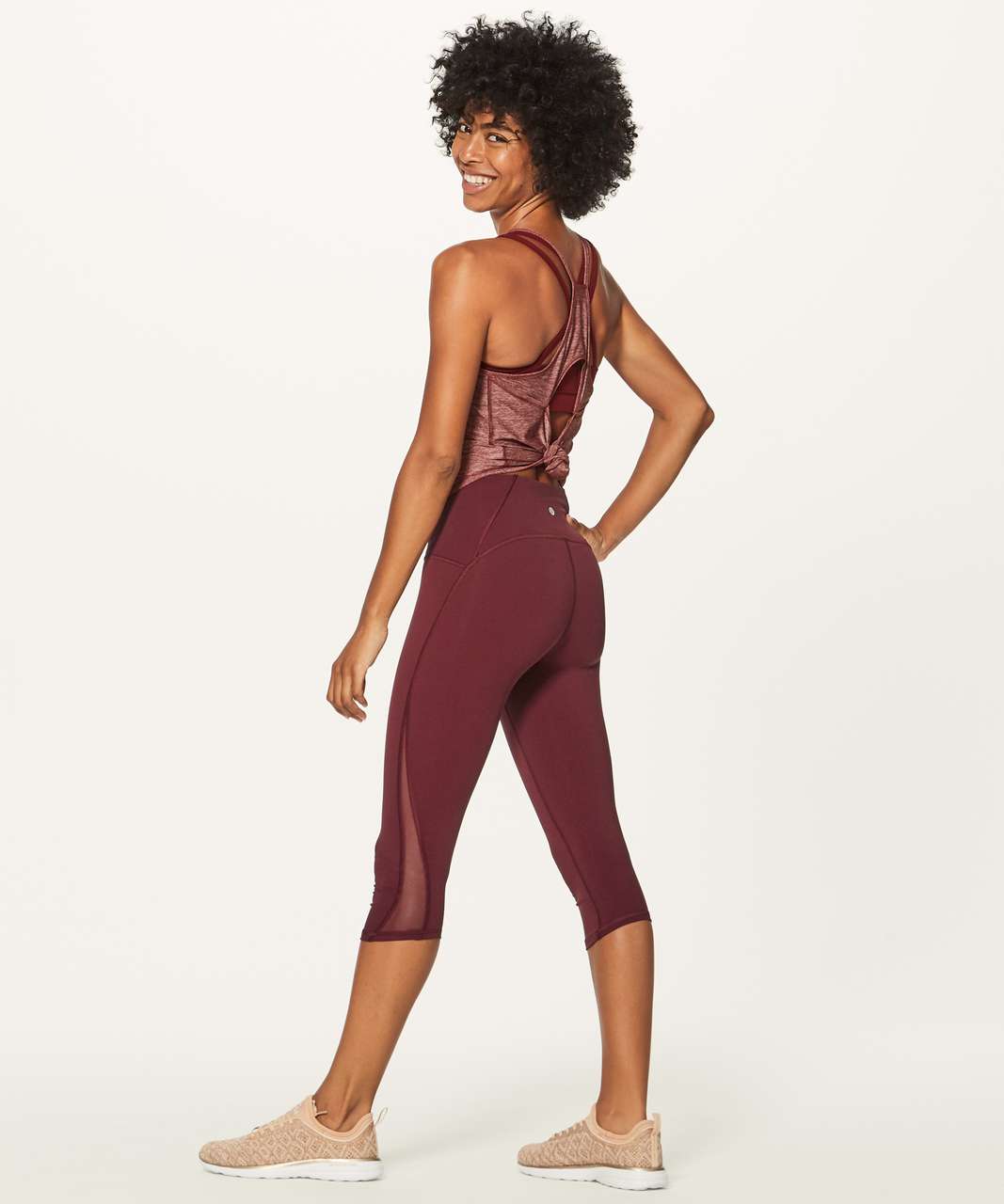 Lululemon Train Times Crop (17") - Deep Rouge