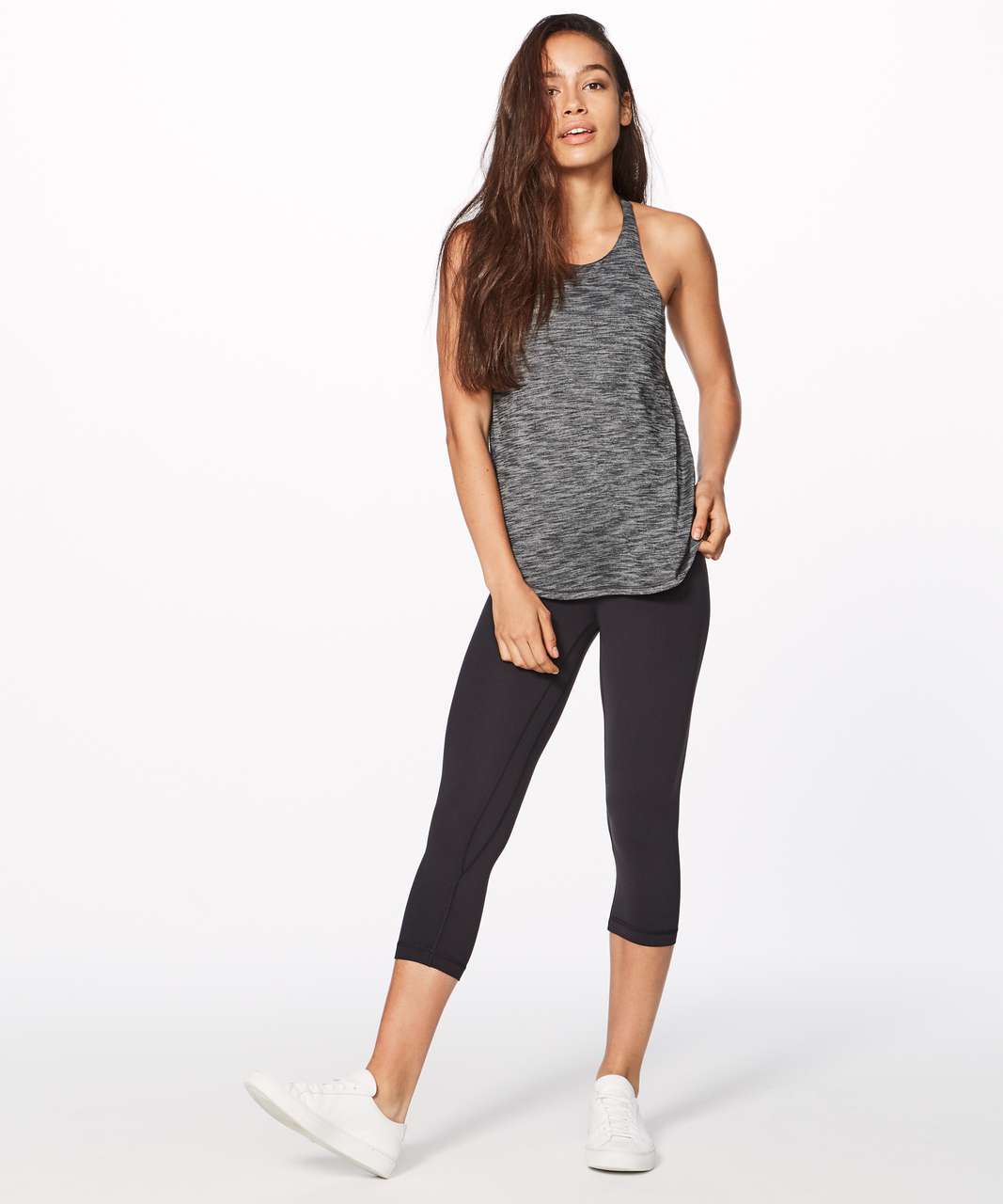 Raise The Barre Mesh Tank With Built In Sports Bra in Black