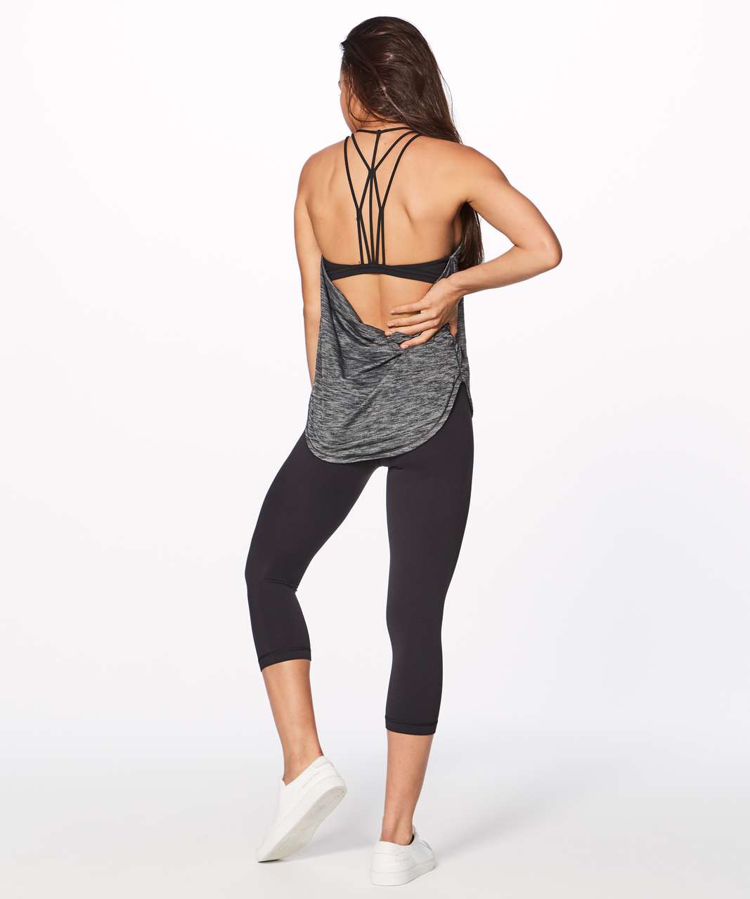 Lululemon Raise The Barre Tank - Heathered Black - lulu fanatics