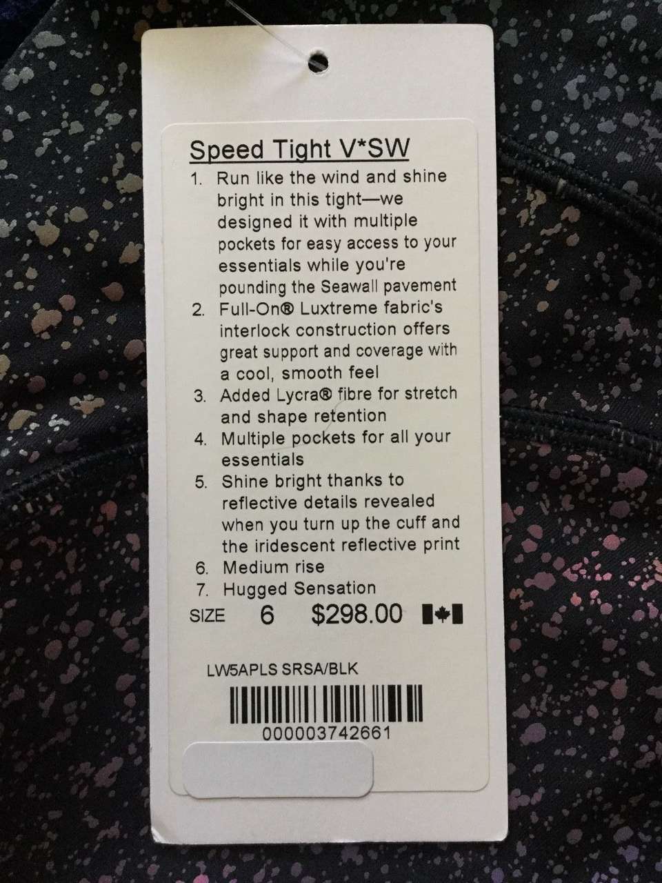 Lululemon Speed Tight V *SW - 2017 Seawheeze - SRSA / BLK - lulu fanatics