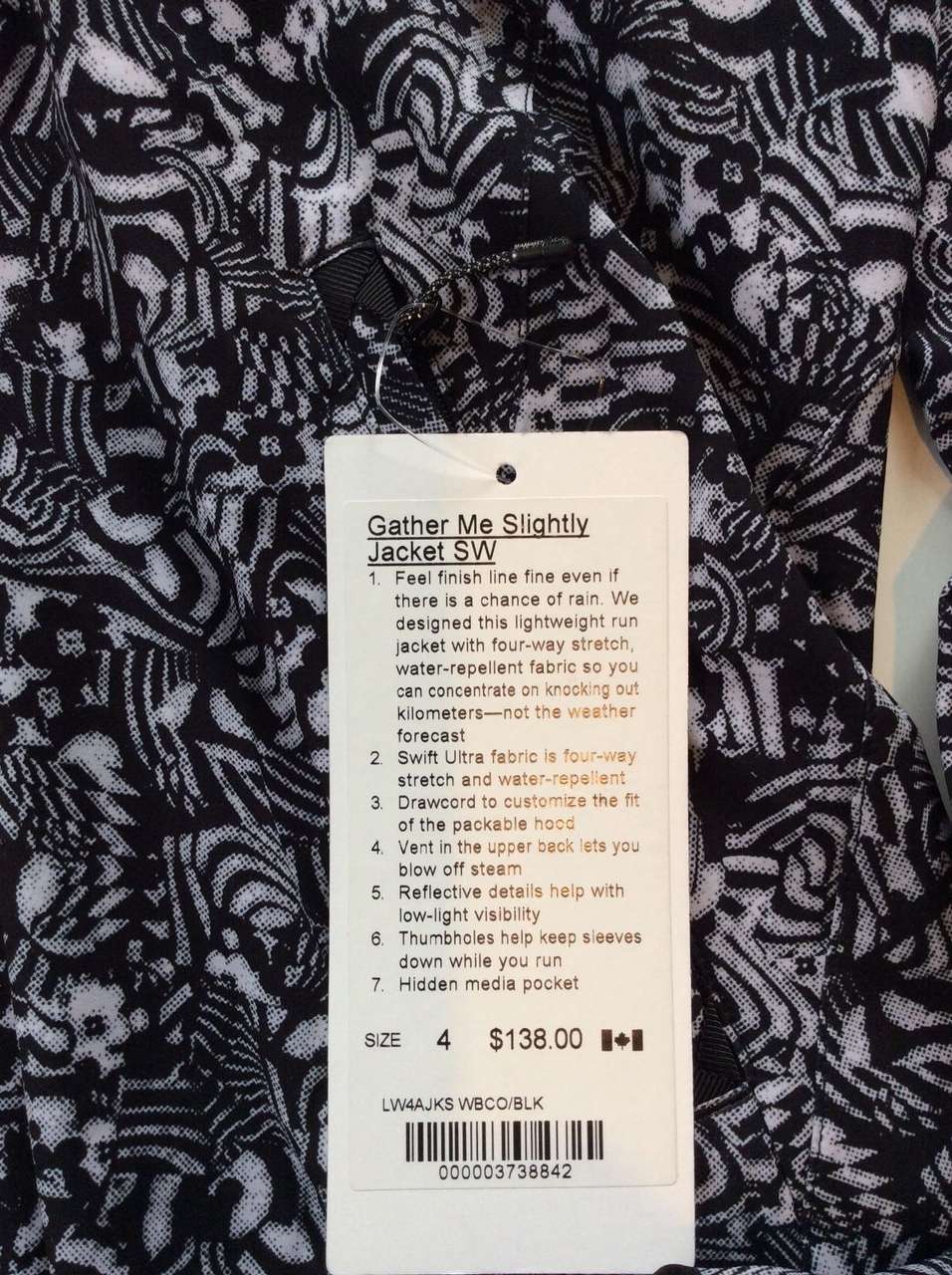 Lululemon Gather Me Slightly Jacket *SW - 2017 Seawheeze - WBCO/BLK