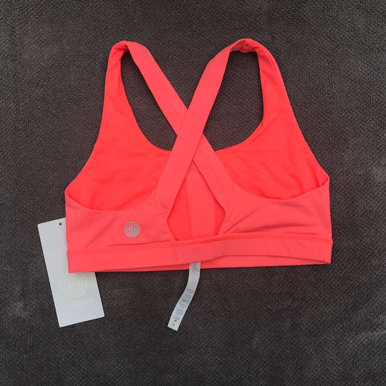 NWT Lululemon Seawheeze Run Stuff Your Bra II Size 4 Pink Orange