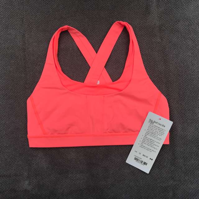 NWT Lululemon Seawheeze Run Stuff Your Bra II Size 4 Pink Orange AZPU/JWMG