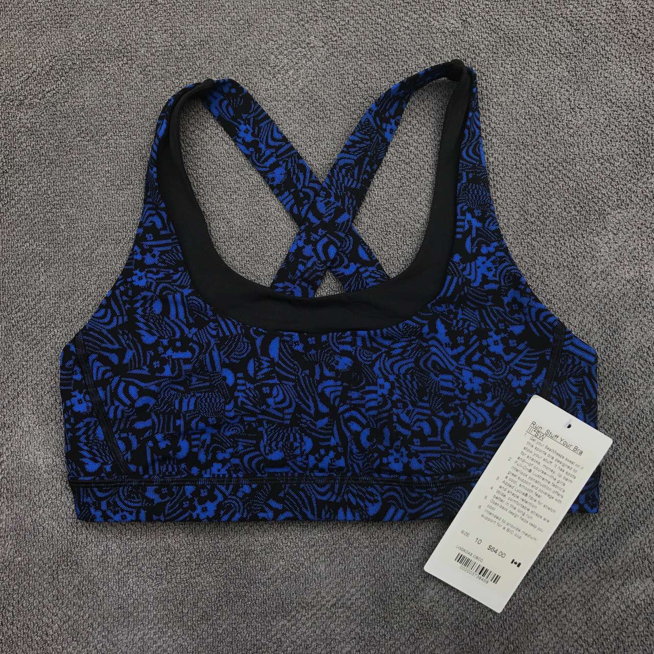 NWT Lululemon Seawheeze Run Stuff Your Bra II Size 4 Pink Orange