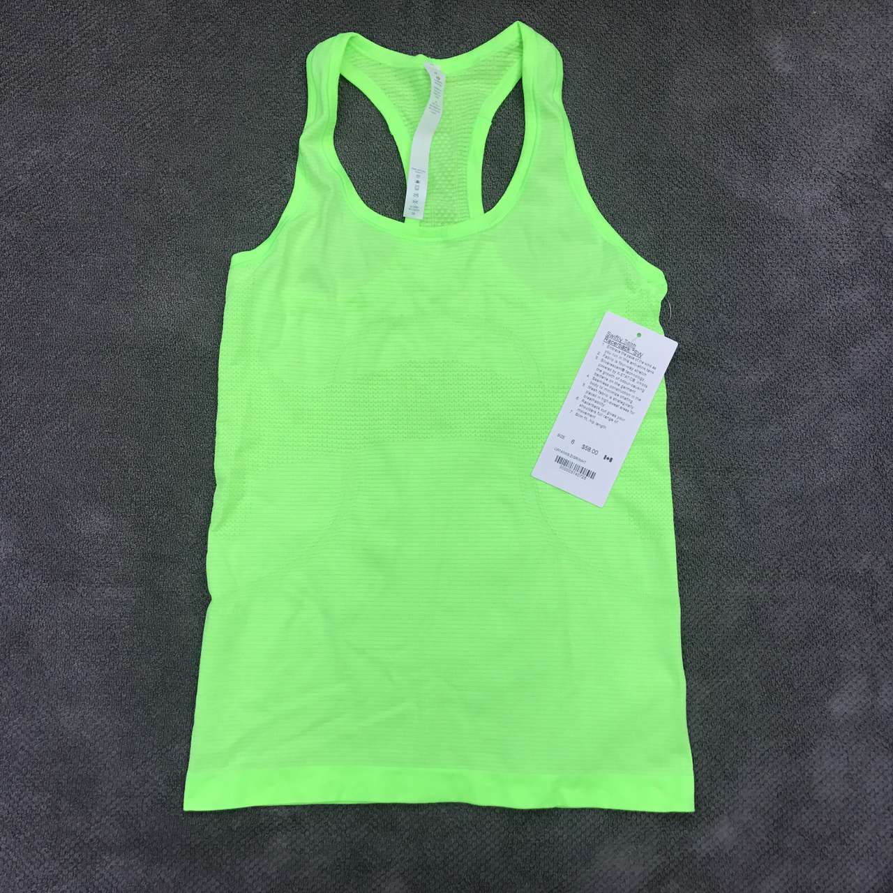 Lululemon Swiftly Tech Racerback *SW - 2017 Seawheeze - Zippy Green / White