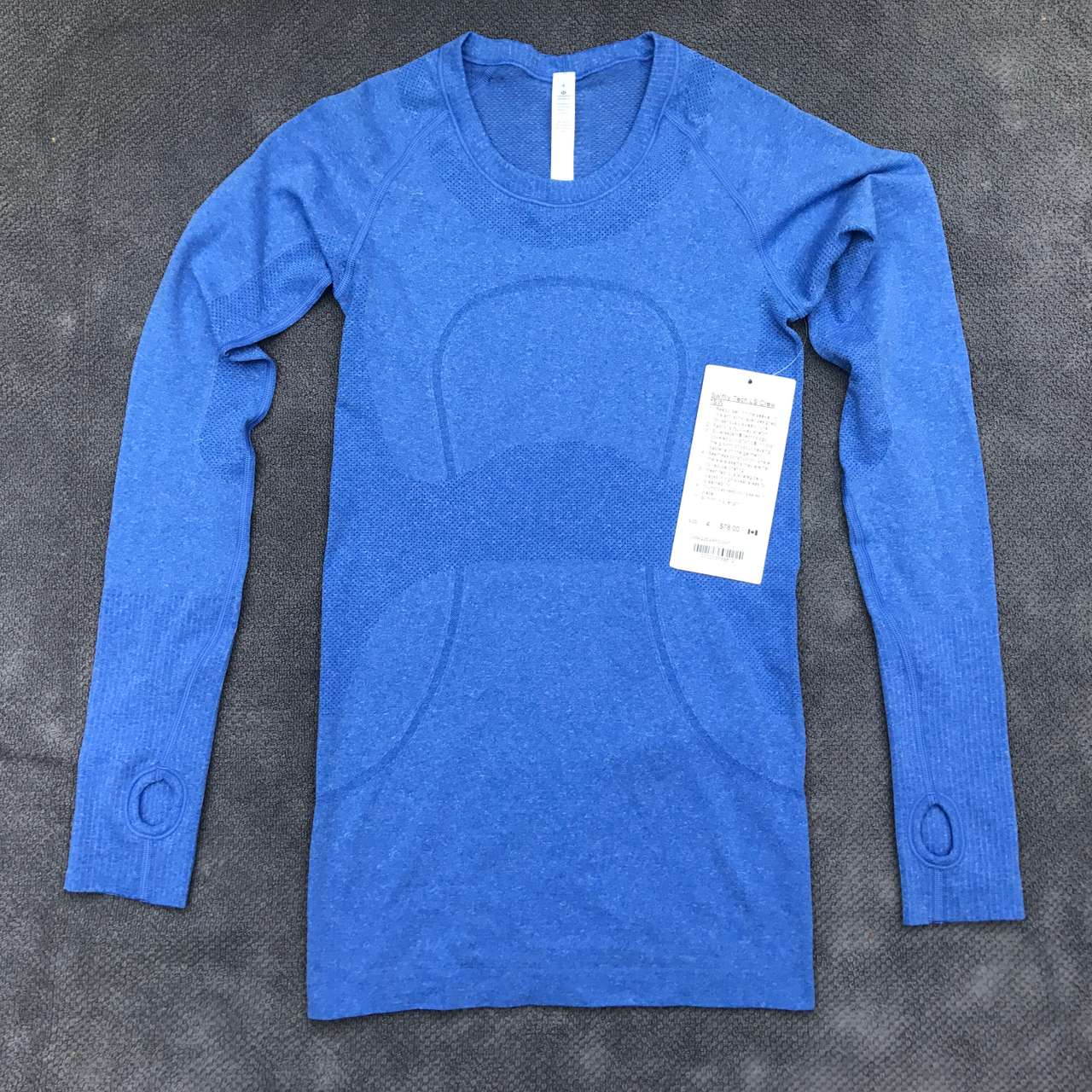 Lululemon Swiftly Tech Long Sleeve Crew - Heathered Sapphire Blue - lulu  fanatics