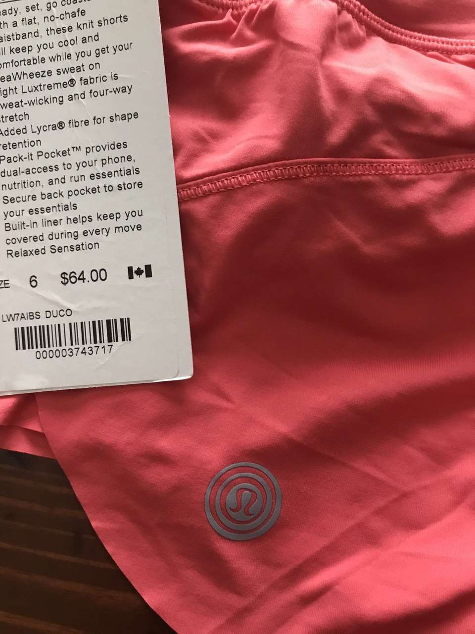 Lululemon Chase Me Short *SW - 2017 Seawheeze - Dust Coral