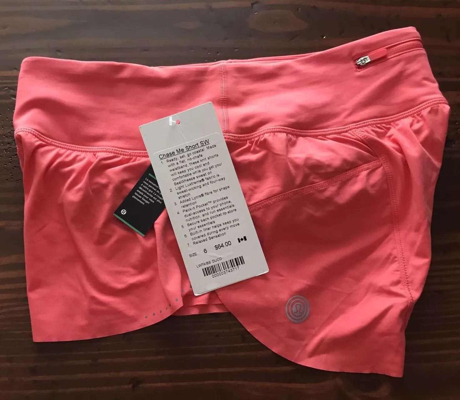 Lululemon Chase Me Short *SW - 2017 Seawheeze - Dust Coral