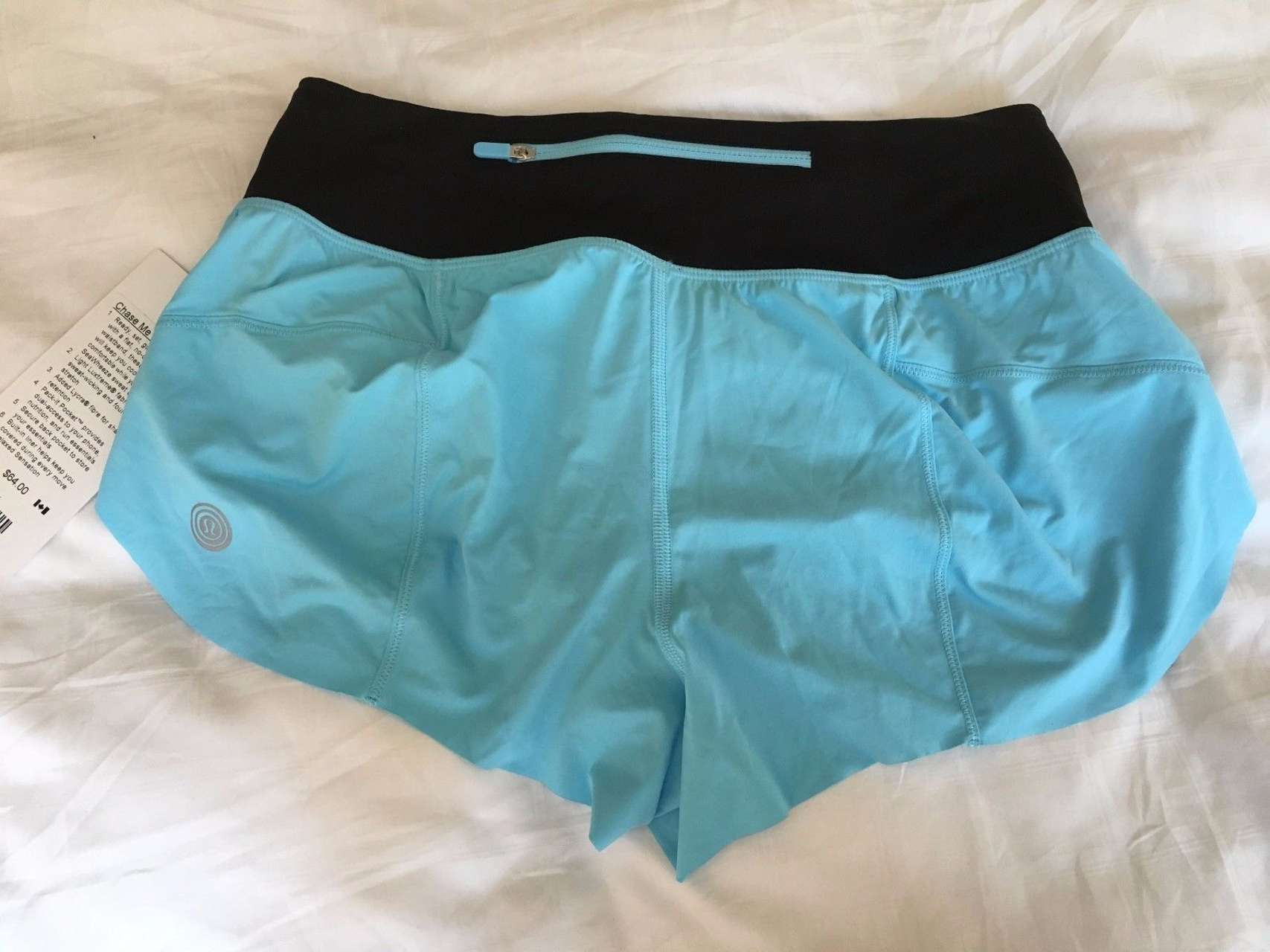 Lululemon Chase Me Short *SW - 2017 Seawheeze - Hi-Def Cyan / Black