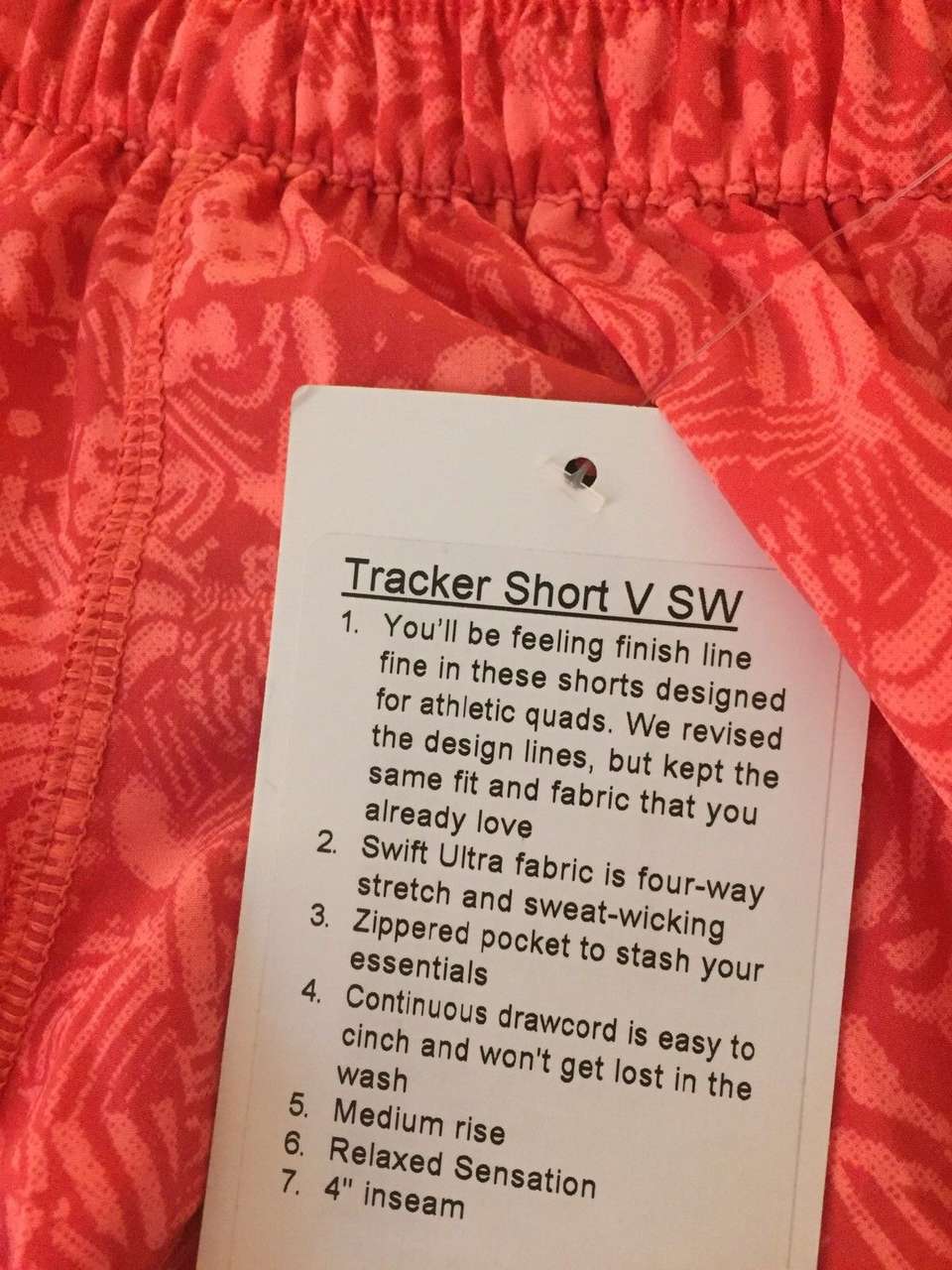 Lululemon Tracker Short *SW - 2017 Seawheeze - Chop Chop Grapefruit / Dust Coral