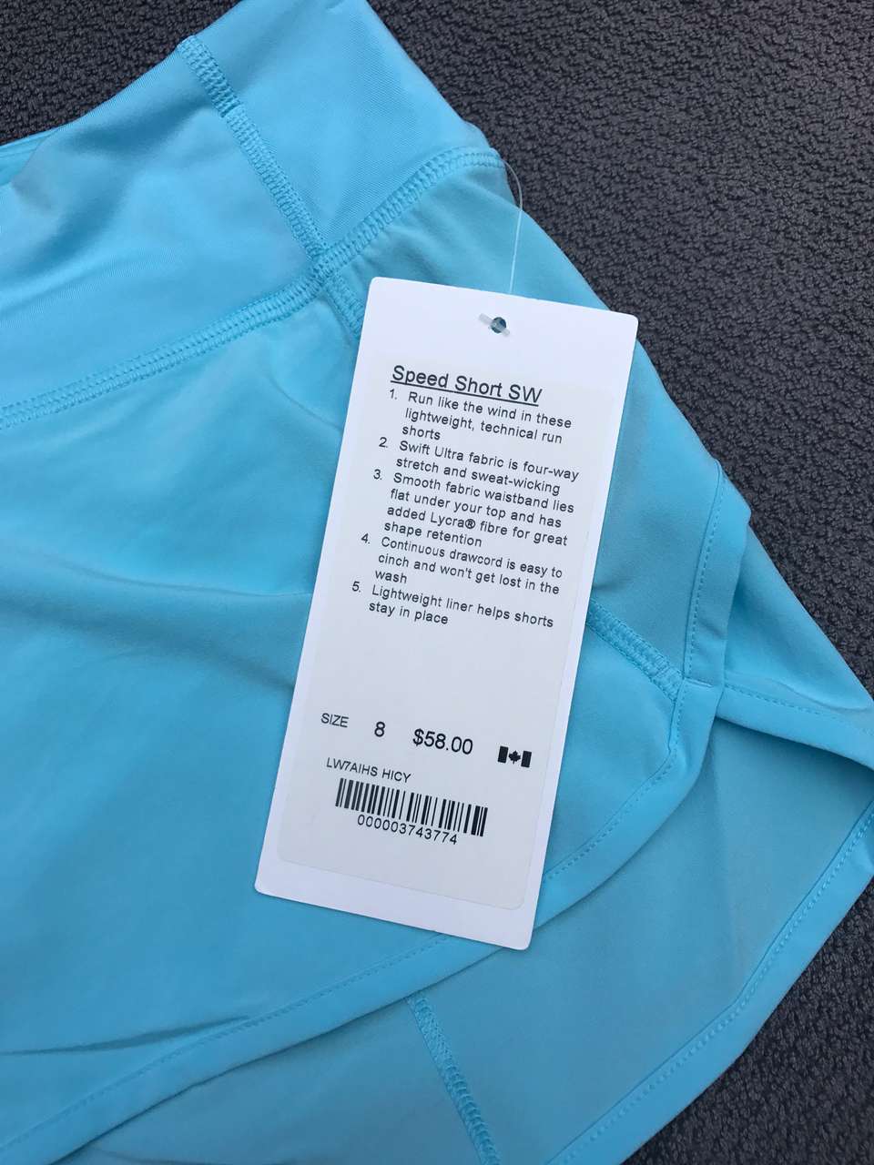 Lululemon Speed Short *SW - 2017 Seawheeze - Hi-Def Cyan