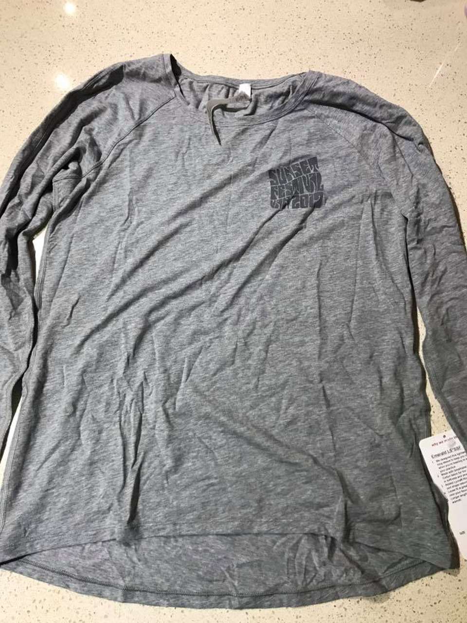 Lululemon Emerald Long Sleeve *SSF - 2017 Seawheeze Sunset Festival - Heathered Medium Gray