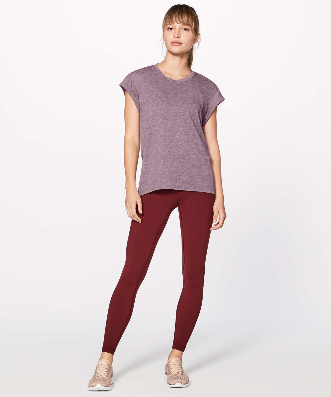 Lululemon Box It Out Short Sleeve - Heathered Oxblood