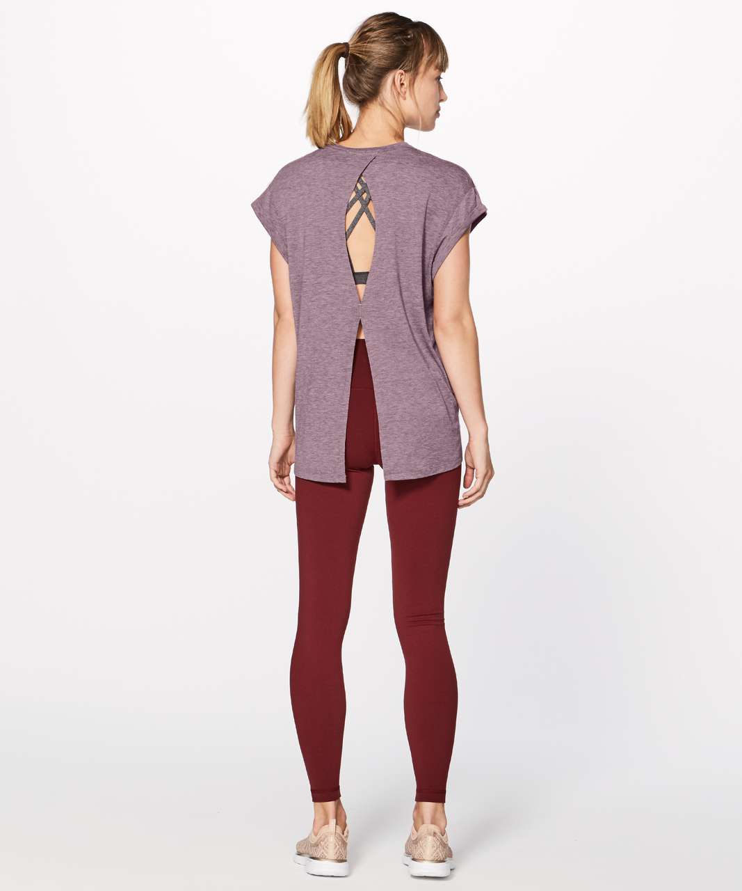 Lululemon Box It Out Short Sleeve - Heathered Oxblood