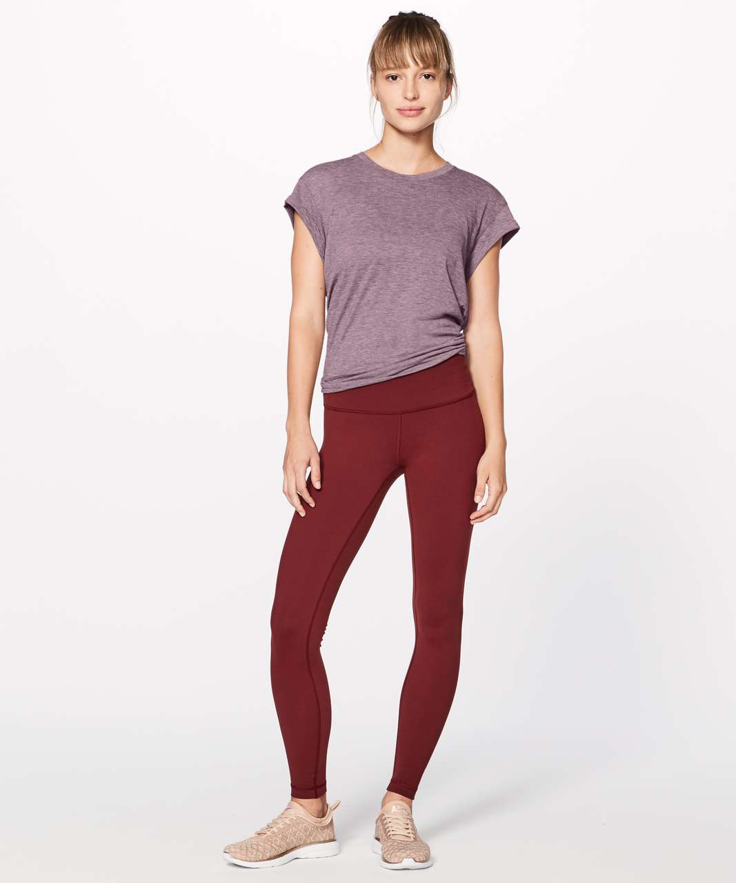 Lululemon Box It Out Short Sleeve - Heathered Oxblood - lulu fanatics