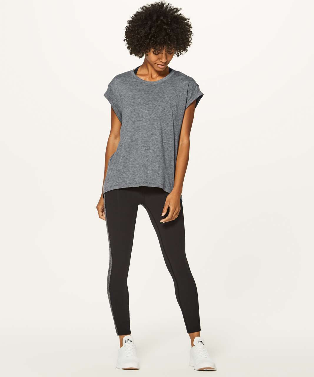 Lululemon Box It Out Short Sleeve - Heathered Black