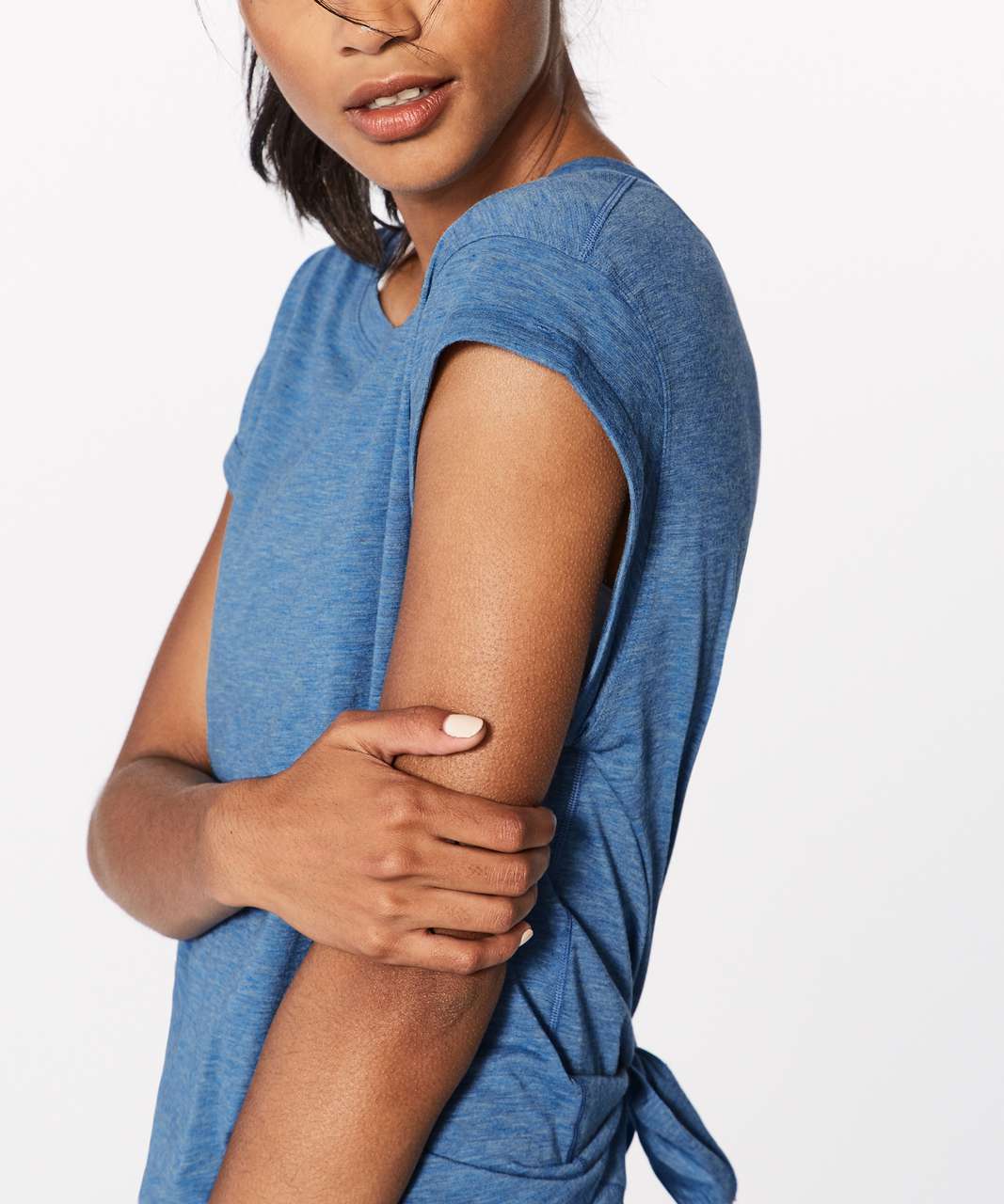 Lululemon Box It Out Short Sleeve - Heathered Amalfi Blue