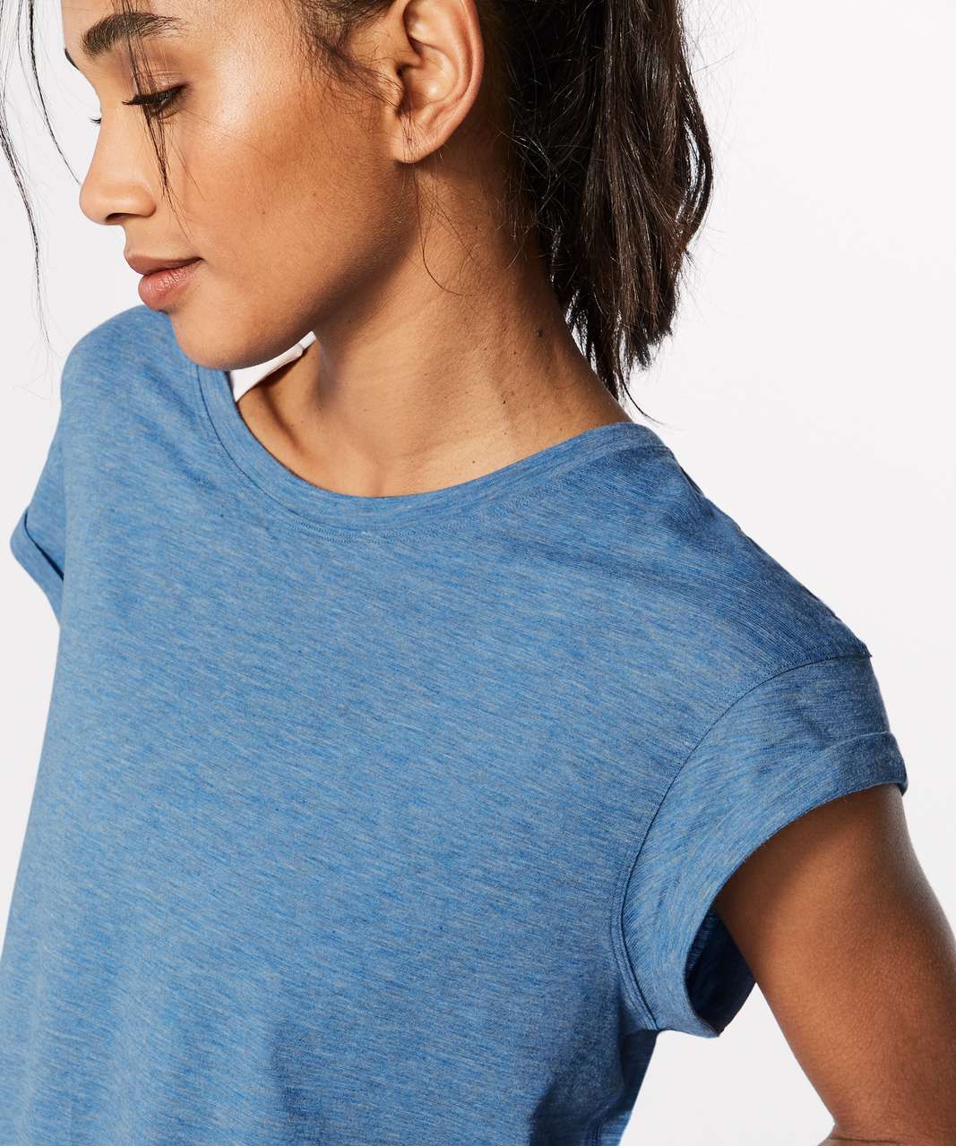 Lululemon Box It Out Short Sleeve - Heathered Amalfi Blue