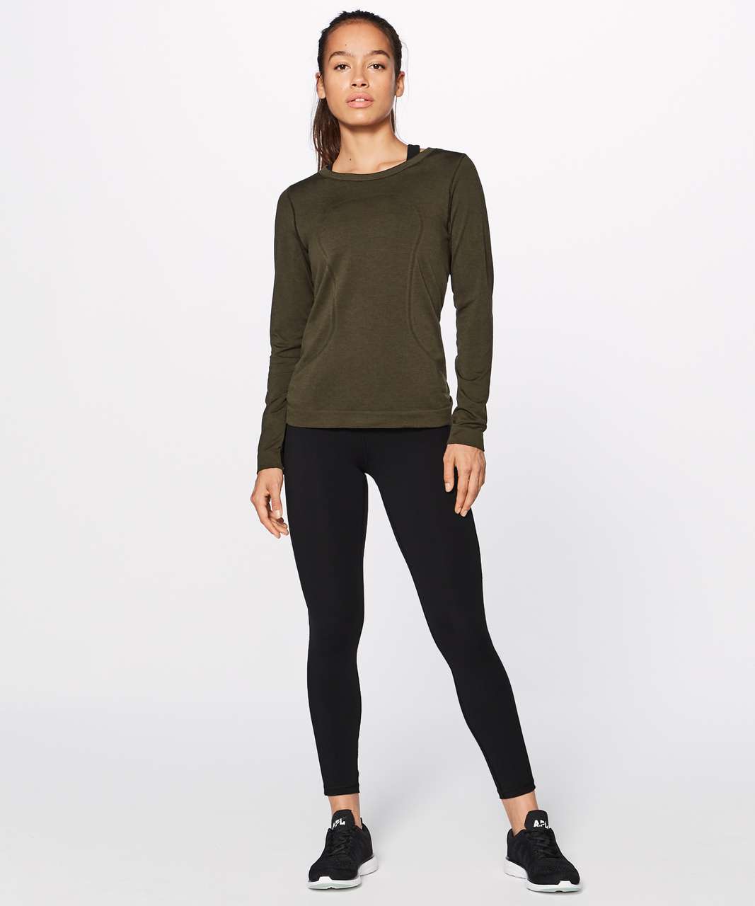 Lululemon Swiftly Tech Long Sleeve (Breeze) (Relaxed Fit) - Dark Olive / Dark Olive