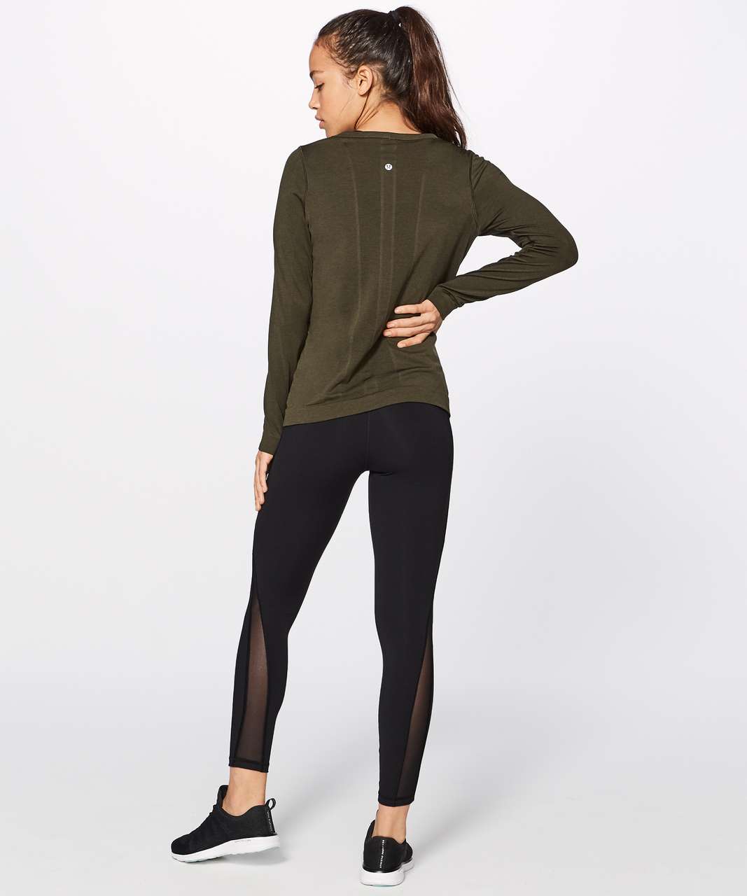 Lululemon Swiftly Tech Long Sleeve (Breeze) (Relaxed Fit) - Dark Olive / Dark Olive