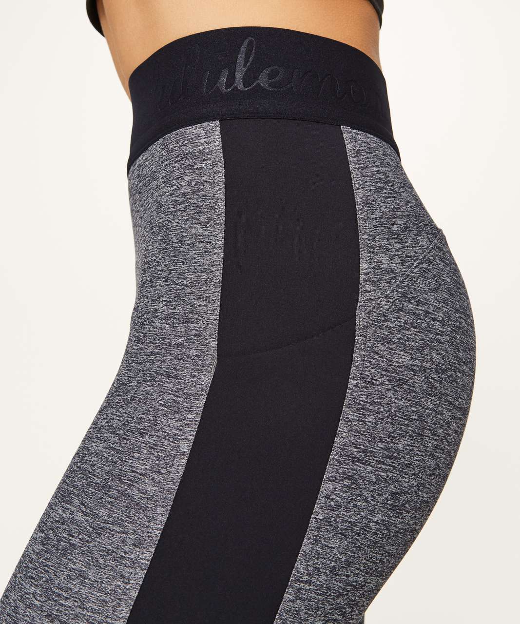 Lululemon Box It Out High-Rise Leggings-Gray Black-Side Pockets-Size 2