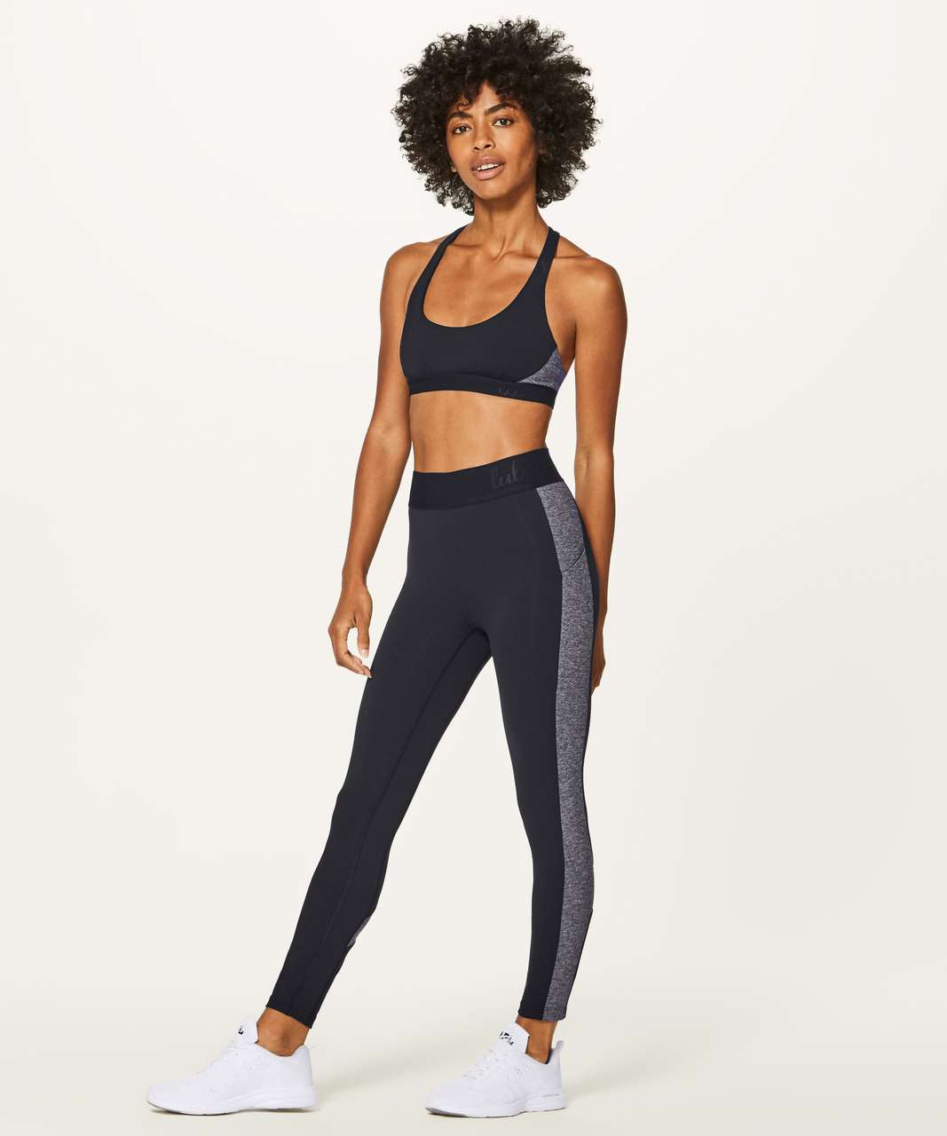 LULULEMON Box It Out High-Rise Legging. Black & Gray. Side pockets