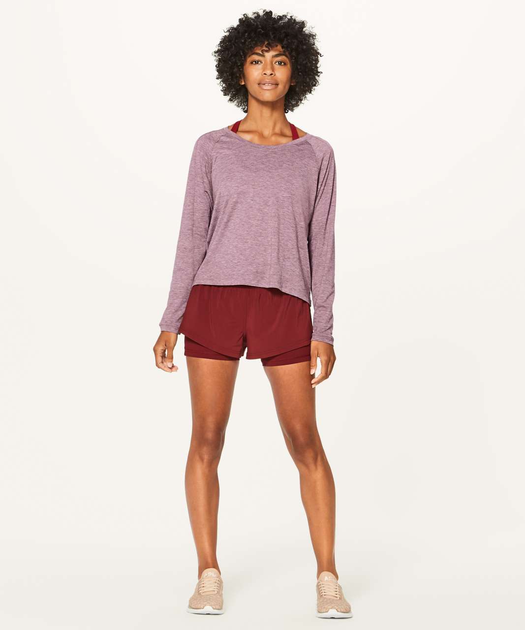 Lululemon Box It Out Long Sleeve - Heathered Oxblood