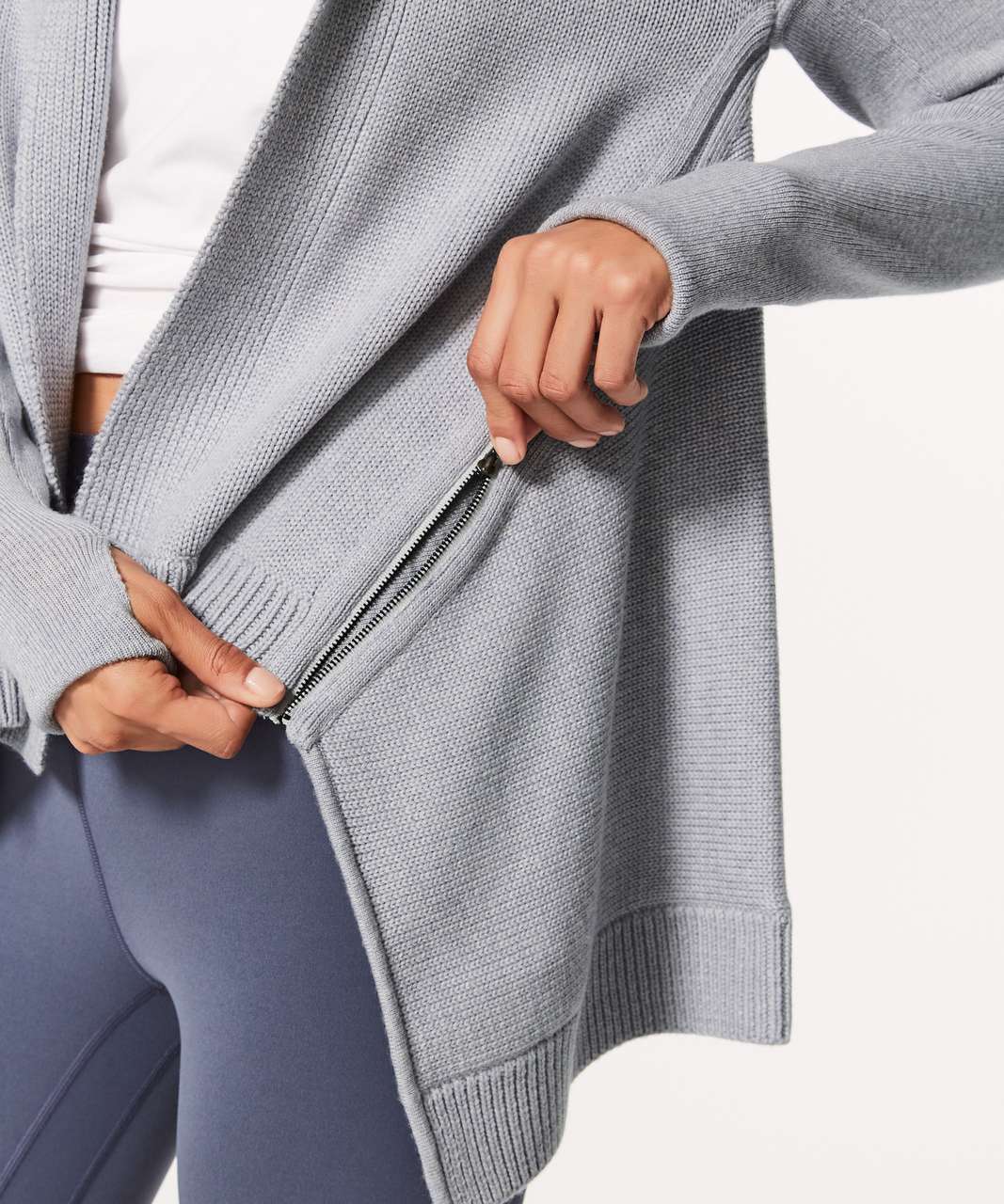 Lululemon Wrap It Up Sweater - Heathered Light Grey