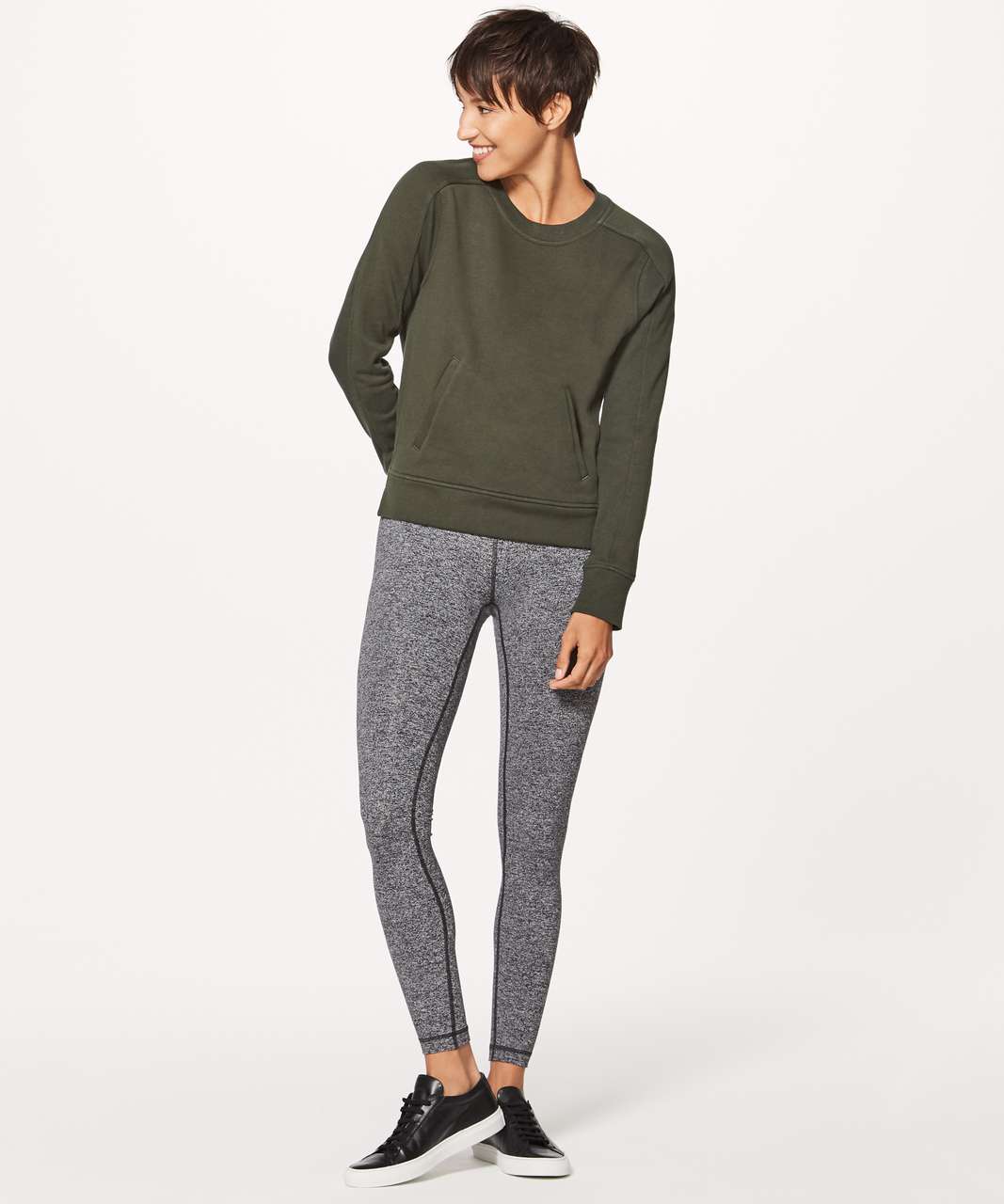 Lululemon Press Pause Crew - Dark Olive