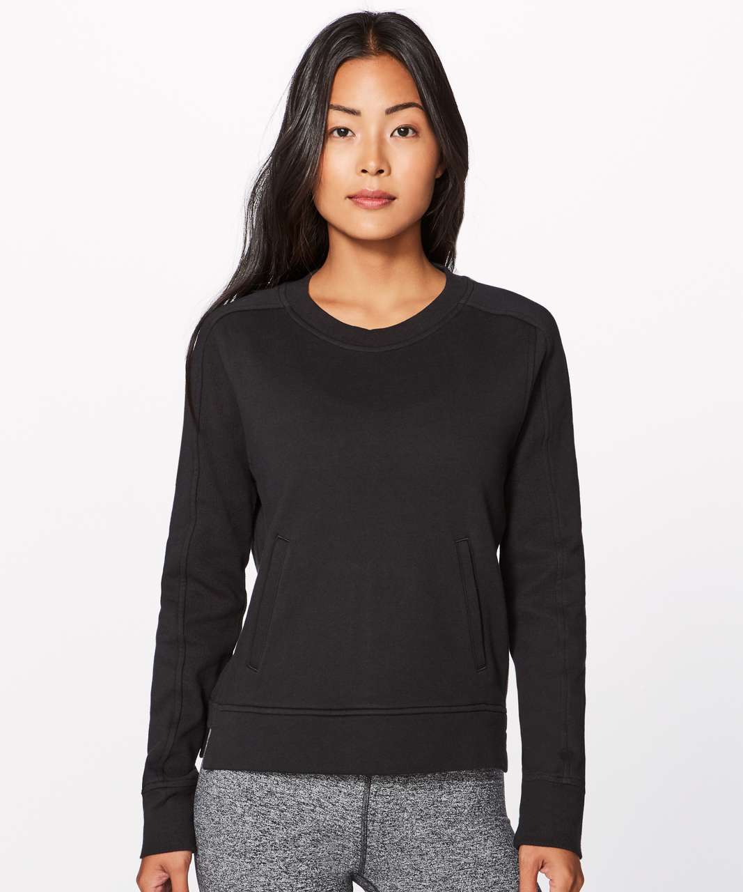 Lululemon Press Pause Pullover High Neck Sweatshirt in Black Size