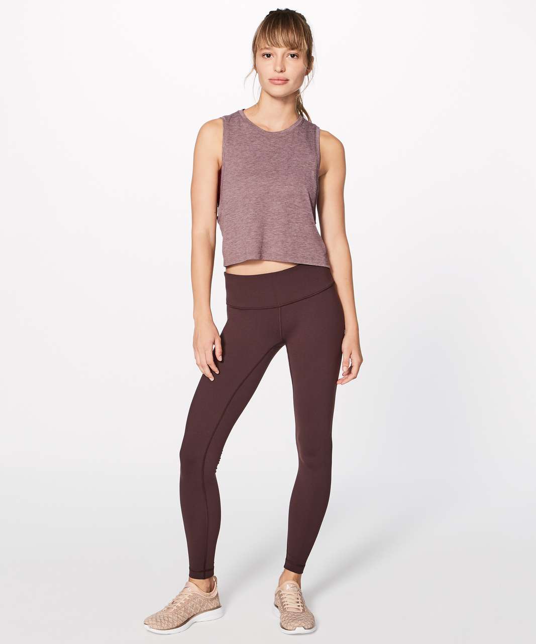 Lululemon Box It Out Crop Tank Heathered Oxblood lulu fanatics