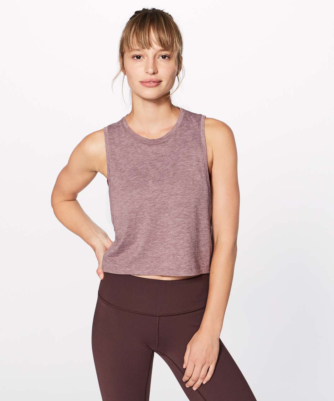 Lululemon Box It Out Crop Tank - Heathered Oxblood