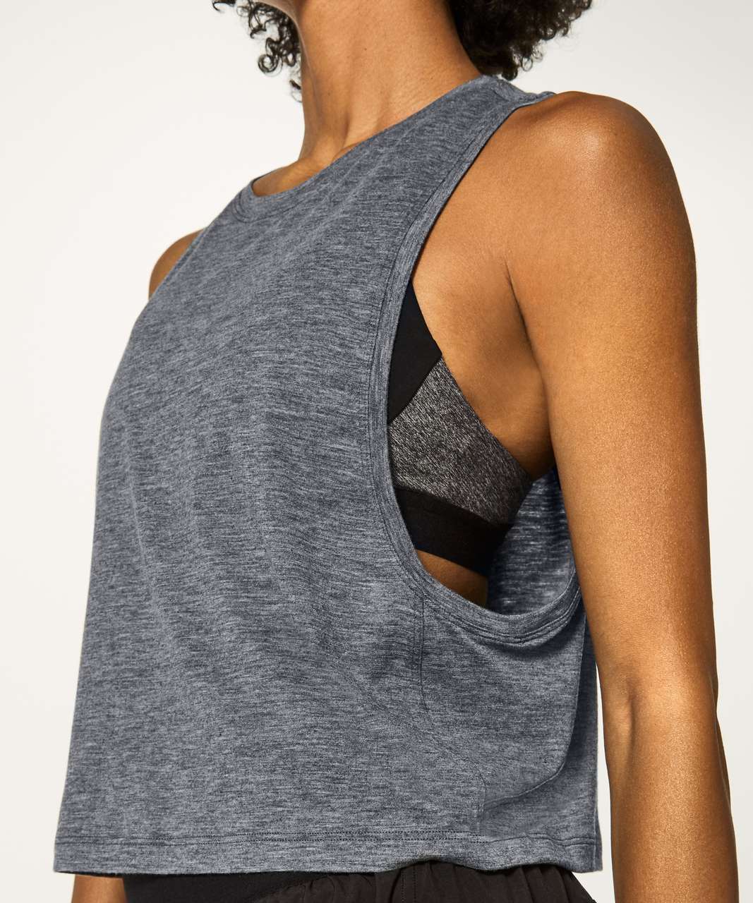 Lululemon Box It Out Crop Tank - Heathered Black